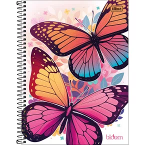 Caderno Espiral Universitário Capa Dura 80 Folhas Branco Bloom Tilibra