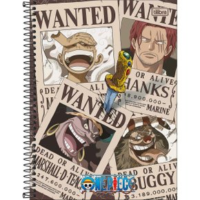 Caderno Espiral Universitário Capa Dura 80 Folhas Branco Cartaz Yonkou One Piece Tilibra