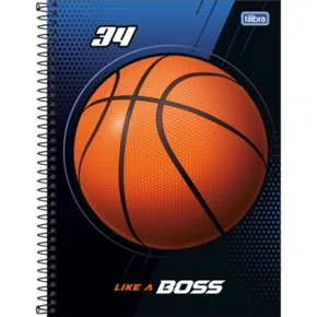 Caderno Espiral Universitário Capa Dura 80 Folhas Laranja Boss Score Tilibra