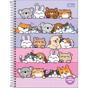 Caderno Espiral Universitário Capa Dura 80 folhas Lilás Pepper Tilibra