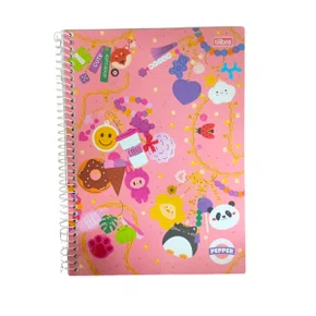 Caderno Espiral Universitário Capa Dura 80 folhas Rosa Pepper Tilibra