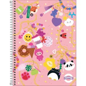 Caderno Espiral Universitário Capa Dura 80 folhas Rosa Pepper Tilibra