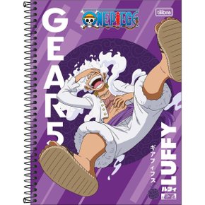 Caderno Espiral Universitário Capa Dura 80 Folhas Roxo Gear 5 One Piece Tilibra