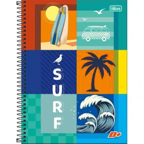 Caderno Espiral Universitário Capa Dura 96 Fls Azul Surf D+ Tilibra