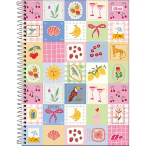 Caderno Espiral Universitário Capa Dura 96 Fls Colorido D+ Tilibra