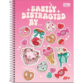 Caderno Espiral Universitário Capa Dura 96 Fls Pink Doces D+ Tilibra