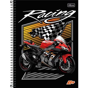 Caderno Espiral Universitário Capa Dura 96 Fls Preto Racing D+ Tilibra