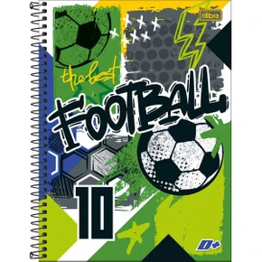 Caderno Espiral Universitário Capa Dura 96 Fls Verde Football D+ Tilibra