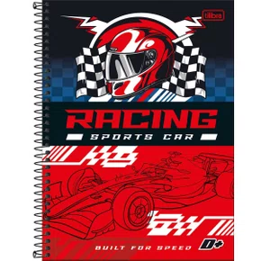 Caderno Espiral Universitário Capa Dura 96 Fls Vermelho Racing D+ Tilibra
