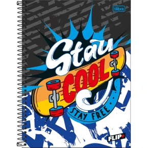 Caderno Espiral Universitário Capa Dura 96 Folhas Amarelo Skate Flip+ Tilibra