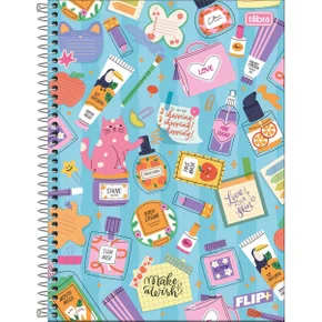 Caderno Espiral Universitário Capa Dura 96 Folhas Azul Flip Tilibra