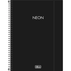 Caderno Espiral Universitário Capa Flexivel 160 Folhas Preto Neon Tilibra