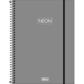 Caderno Espiral Universitário Capa Flexivel 80 Folhas Cinza Neon Tilibra