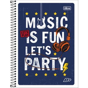 Caderno Espiral Univ 96fls Azul Music D+ Tilibra