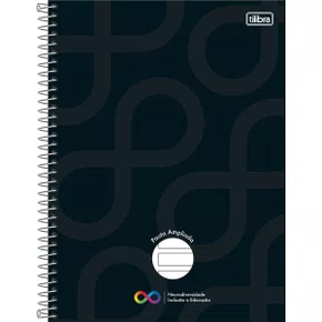 Caderno Espiral Universitário Pauta Ampliada 80 Folhas Preto Neurodiversidade Tilibra