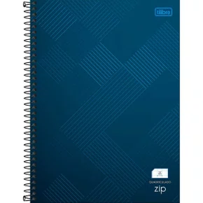 Caderno Quadriculado 7mm x 7mm Espiral Universitário Capa Dura 80 Folhas Azul Zip Tilibra
