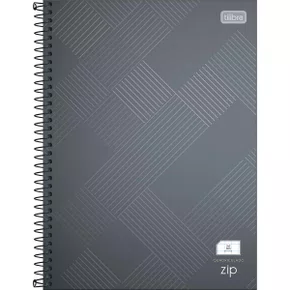 Caderno Quadriculado 7mm x 7mm Espiral Universitário Capa Dura 80 Folhas Cinza Zip Tilibra