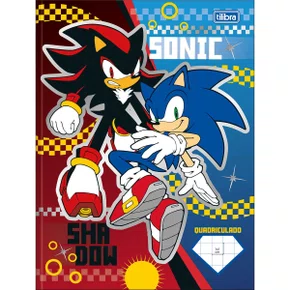 Caderno Quadriculado Brochura Universitário Capa Dura 40 Fls Vermelho Sonic Tilibra