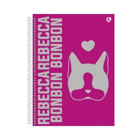 Caderno Universitário 160 Folhas Rosa Rebecca Bonbon Animativa