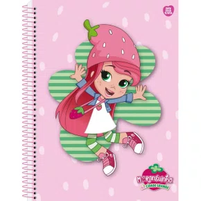 Caderno Universitário 80 Folhas Rosa Moranguinho Moranguinho Animativa