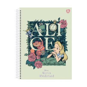 Caderno Universitário Capa Dura 80 Folhas Colorido Folhas Alice Animativa