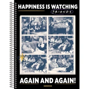 Caderno Universitário Capa Dura 80 Folhas Preto Friends *Inclui Pôster Animativa