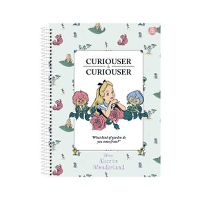 Caderno Universitário Capa Dura 80 Folhas Verde Curiouser Alice Animativa
