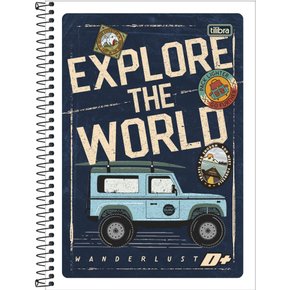 Caderno Espiral Univ 96fls Azul e Jeep D+ Tilibra