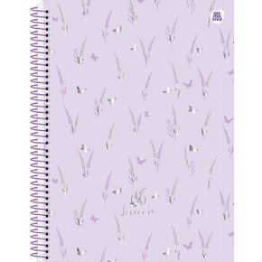 Caderno Universitário Espiral 80 Folhas Lilás Lavender Animativa