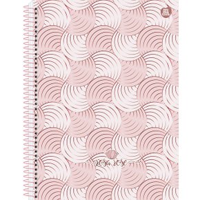 Caderno Universitário Espiral 80 Folhas Ondas Rosa Rose Animativa