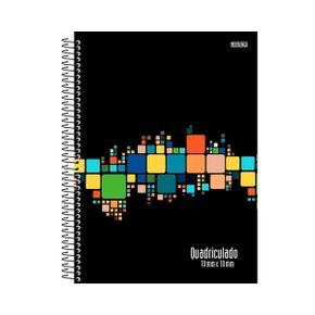 Caderno Universitário Quadriculado 10mm Animativa Preto