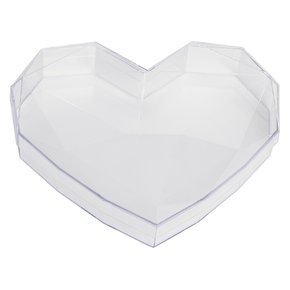 Caixa Acrílica Coração Lapidado Transparente FestPlastik
