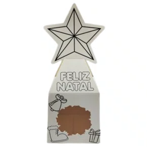 Caixa Mini Panetone Para Colorir 5 Unidades Natalino Kaixote