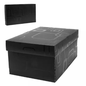 Caixa Organizadora Plástica Pequena Preta 28 × 17 × 12 cm Sapato 5,71 L Dello