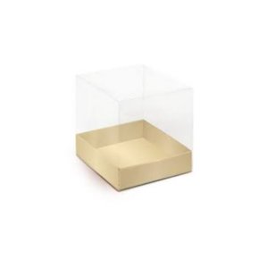 Caixa Panetone 500g Tampa Acetato Base Marfim Unidade Cromus