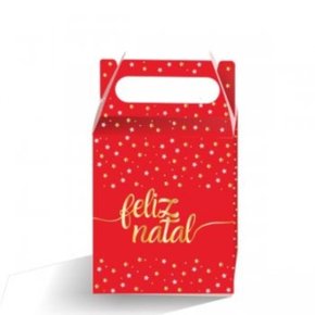 Caixa Panetone Vermelha Feliz Natal 18x18x18cm Xingo Unidade