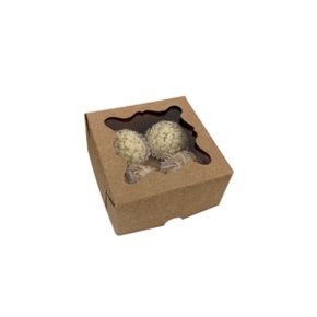 Caixa Para 04 Doces com Visor Kraft Unidade Ckb004 Conceito Embalagens