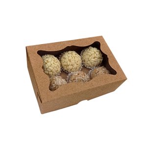 Caixa para 06 Doces com Visor Kraft Unidade Conceito