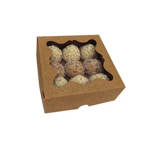 Caixa para 09 Doces com Visor Kraft Unidade Conceito