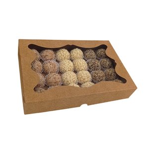 Caixa para 24 Doces com Visor Kraft Unidade Conceito