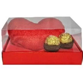 Caixa Para Coração 200g C/Visor Unidade Vermelho ArtFlex