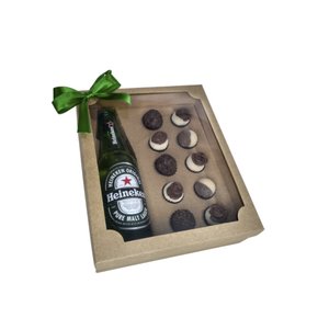 Caixa para Garrafa e 10 Doces Kraft Unidade Conceito