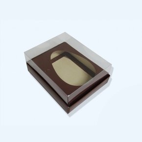 Caixa Para Ovo 100/150g C/Visor Marrom Unidade ArtFlex