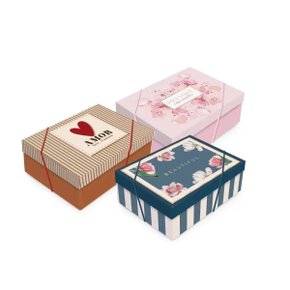 Caixa Presente Cromus Média Flores Sortida 19,5x14x6,5cm Unidade Cromus