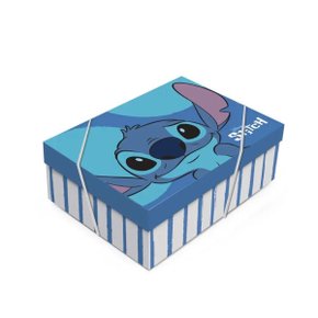 Caixa Presente Retangular Pequena Stitch 24x18x8cm Unidade Cromus