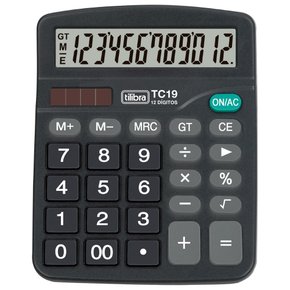 Calculadora de Mesa 12 Dígitos Preto TC19 Tilibra