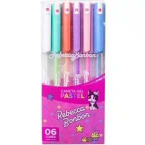 Caneta Gel Cores Pastel 06 Cores Rebecca Bonbon Skypaper
