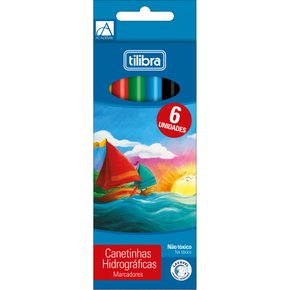 Caneta Hidrocor 6 Cores Ponta Fina Académie Tilibra