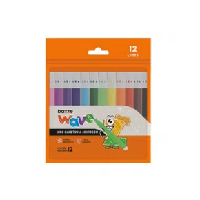 Caneta Hidrocor 12 Cores Mini Wave Bazze
