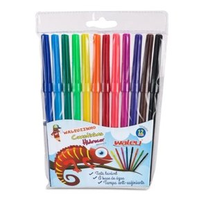 Caneta Hidrocor 12 Cores Waleu